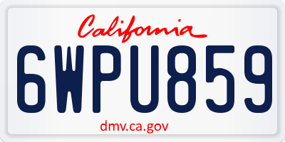 CA license plate 6WPU859