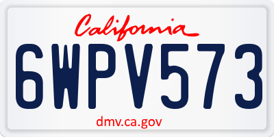 CA license plate 6WPV573