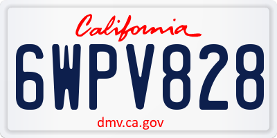 CA license plate 6WPV828