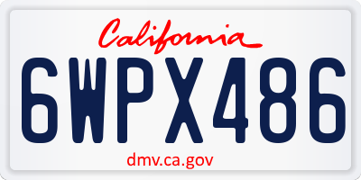 CA license plate 6WPX486