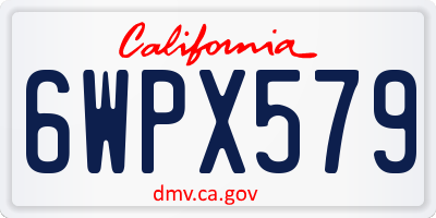 CA license plate 6WPX579