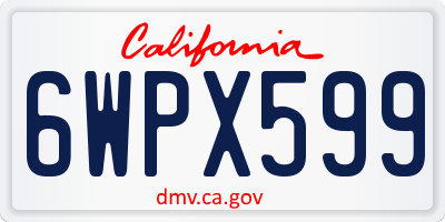 CA license plate 6WPX599