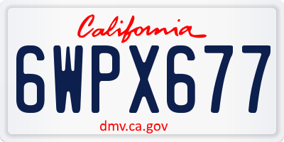 CA license plate 6WPX677