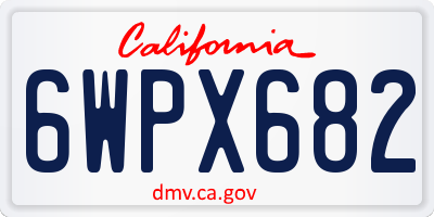 CA license plate 6WPX682