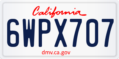 CA license plate 6WPX707