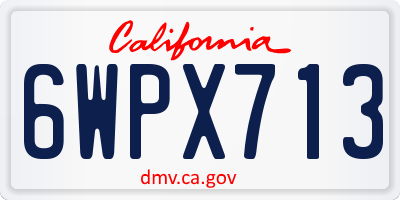 CA license plate 6WPX713