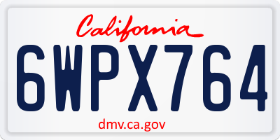 CA license plate 6WPX764