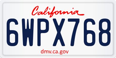 CA license plate 6WPX768