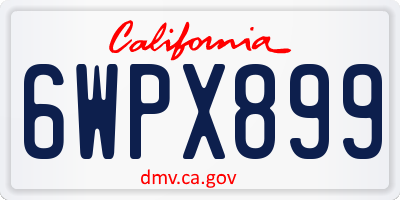 CA license plate 6WPX899
