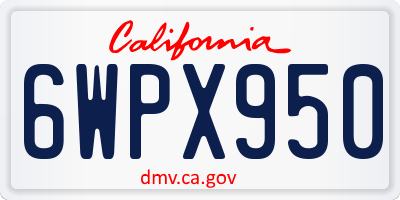 CA license plate 6WPX950