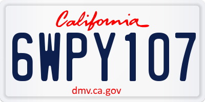 CA license plate 6WPY107