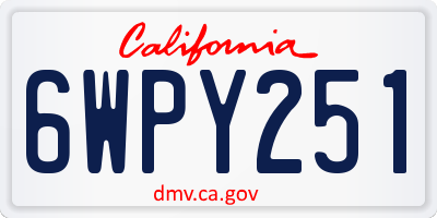 CA license plate 6WPY251