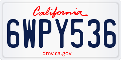 CA license plate 6WPY536