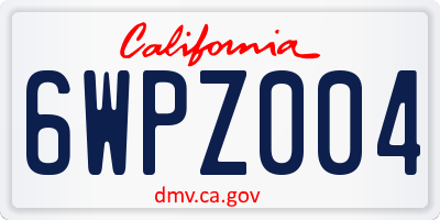CA license plate 6WPZ004