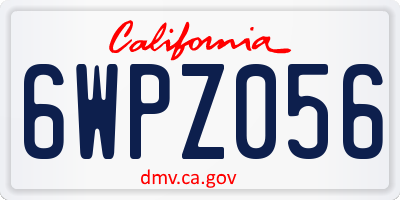 CA license plate 6WPZ056