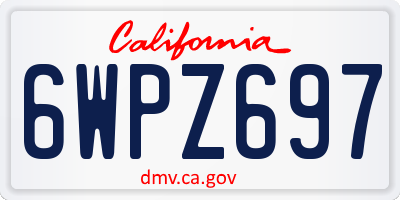 CA license plate 6WPZ697
