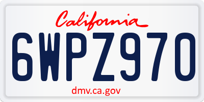 CA license plate 6WPZ970