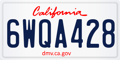 CA license plate 6WQA428