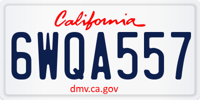 CA license plate 6WQA557