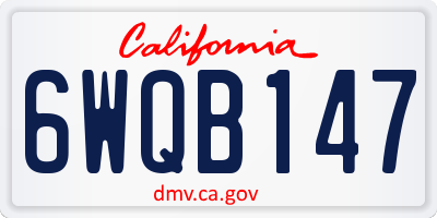CA license plate 6WQB147