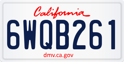 CA license plate 6WQB261