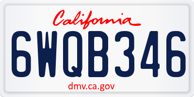 CA license plate 6WQB346
