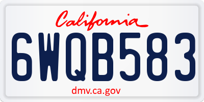 CA license plate 6WQB583