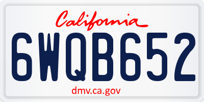 CA license plate 6WQB652