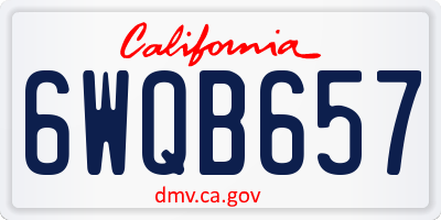 CA license plate 6WQB657