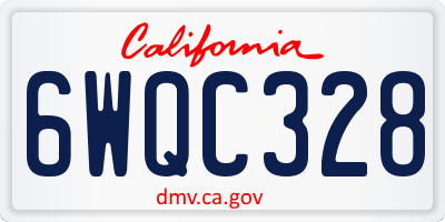 CA license plate 6WQC328