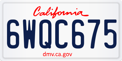 CA license plate 6WQC675