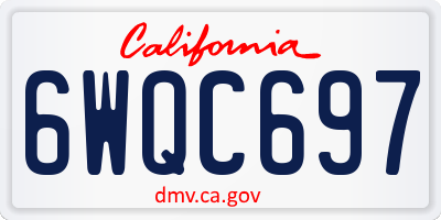 CA license plate 6WQC697