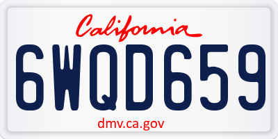 CA license plate 6WQD659