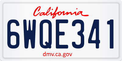 CA license plate 6WQE341