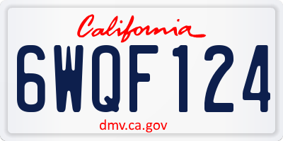 CA license plate 6WQF124