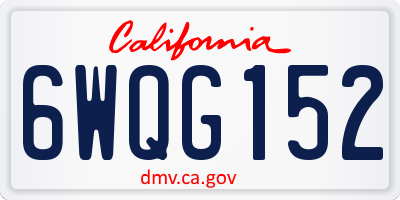 CA license plate 6WQG152