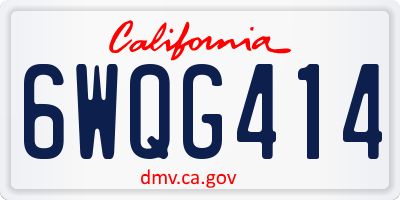 CA license plate 6WQG414