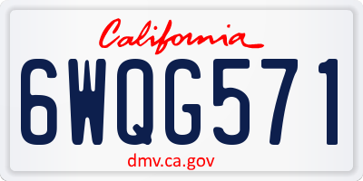 CA license plate 6WQG571