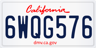 CA license plate 6WQG576