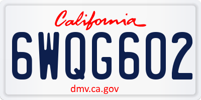 CA license plate 6WQG602