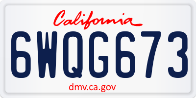CA license plate 6WQG673