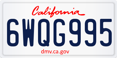 CA license plate 6WQG995