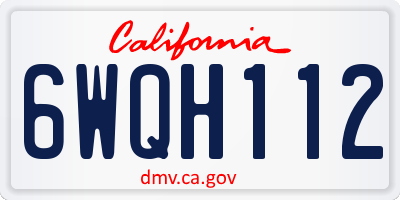 CA license plate 6WQH112