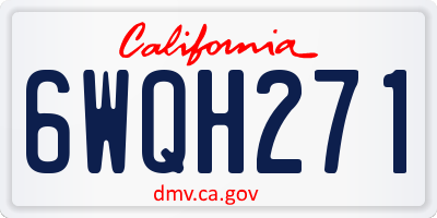 CA license plate 6WQH271