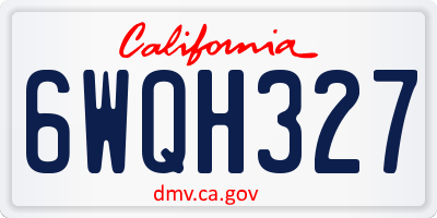 CA license plate 6WQH327