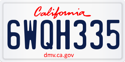 CA license plate 6WQH335