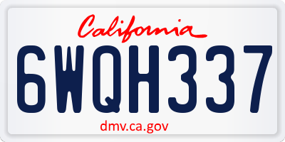 CA license plate 6WQH337