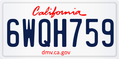 CA license plate 6WQH759