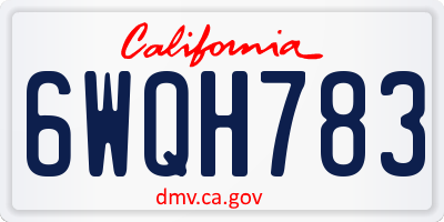 CA license plate 6WQH783