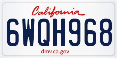 CA license plate 6WQH968